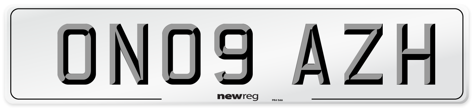ON09 AZH Number Plate from New Reg